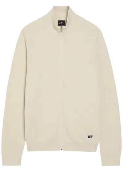 Ps By Paul Smith Ps Paul Smith Waffle-knit Cotton Cardigan In Neutral