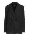 Ps By Paul Smith Leopard-jacquard Double-breasted Blazer In Black