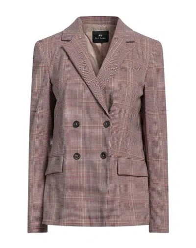Ps By Paul Smith Ps Paul Smith Woman Blazer Brick Size 6 Wool, Polyester, Elastane In Red