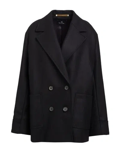 Ps By Paul Smith Ps Paul Smith Woman Coat Black Size 4 Wool, Polyamide, Cashmere