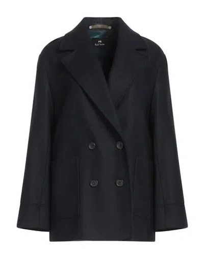 Ps By Paul Smith Ps Paul Smith Woman Coat Midnight Blue Size 6 Wool, Polyamide, Cashmere