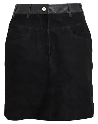 Ps By Paul Smith Ps Paul Smith Woman Mini Skirt Black Size 8 Lambskin, Goat Skin
