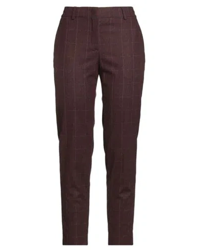 Ps By Paul Smith Ps Paul Smith Woman Pants Chocolate Brown Size 6 Virgin Wool, Polyester, Viscose, Polyamide, Elastan In Burgundy