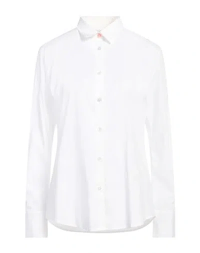 Ps By Paul Smith Ps Paul Smith Woman Shirt White Size 6 Organic Cotton, Elastane