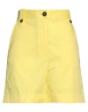 Ps By Paul Smith Ps Paul Smith Woman Shorts & Bermuda Shorts Yellow Size 8 Cotton, Elastane