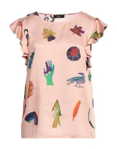 Ps By Paul Smith Ps Paul Smith Woman Top Pastel Pink Size 8 Polyester