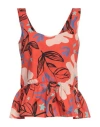 Ps By Paul Smith Ps Paul Smith Woman Top Tomato Red Size 8 Cotton