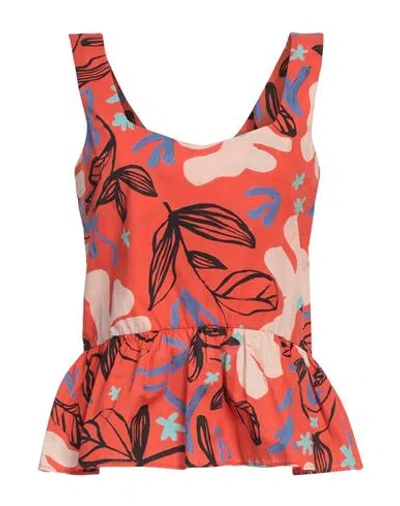 Ps By Paul Smith Ps Paul Smith Woman Top Tomato Red Size 8 Cotton