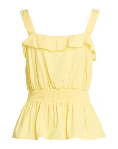 Ps By Paul Smith Ps Paul Smith Woman Top Yellow Size 4 Cotton, Viscose