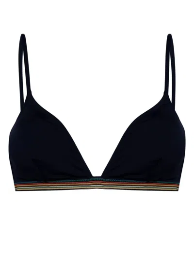 Ps By Paul Smith Ps Paul Smith Womens Bikini Top Sig Tape In Navy