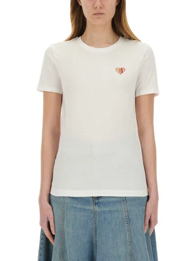 Ps By Paul Smith Ps Paul Smith Womens Heart T-shirt In White