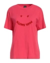 Ps By Paul Smith Ps Paul Smith Womens Ps Happy T-shirt Woman T-shirt Magenta Size L Organic Cotton