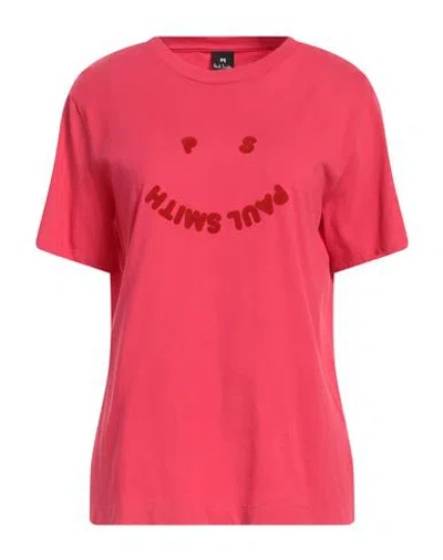 Ps By Paul Smith Ps Paul Smith Womens Ps Happy T-shirt Woman T-shirt Magenta Size L Organic Cotton In Magenta