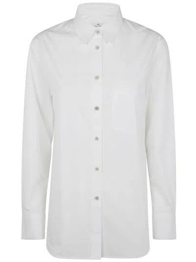 Ps By Paul Smith Ps Paul Smith Stretch Swirl Cuff Shirt In White