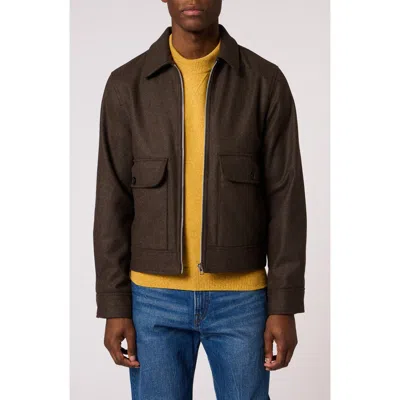 Ps By Paul Smith Ps Paul Smith Wool Blend Harrington Jacket In Brown