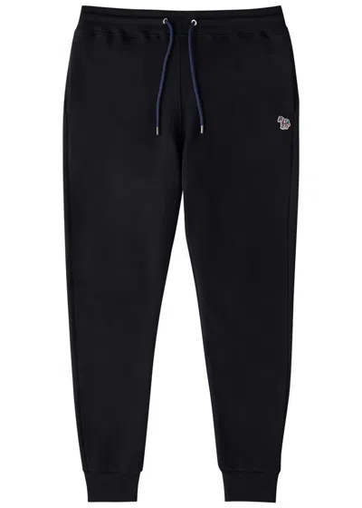 Ps By Paul Smith Ps Paul Smith Zebra-appliquéd Cotton Sweatpants In Black