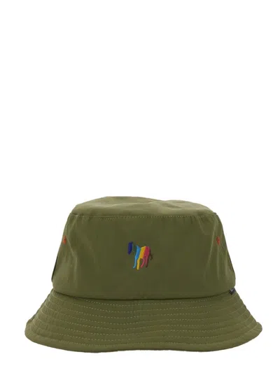Ps By Paul Smith Ps Paul Smith Zebra Embroidered Bucket Hat In Green