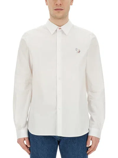 Ps By Paul Smith Ps Paul Smith Zebra Embroidered Long In White