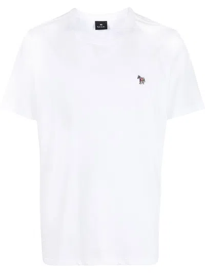 Ps By Paul Smith Ps Paul Smith Zebra Logo Cotton T-shirt In White