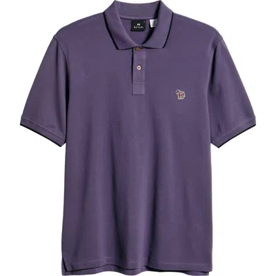 Ps By Paul Smith Ps Paul Smith Zebra Organic Cotton Piqué Polo In Purple