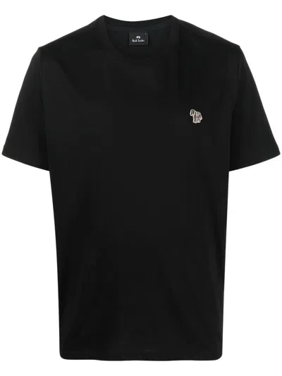 Ps By Paul Smith Ps Paul Smith Zebra Organic Cotton T-shirt In Black
