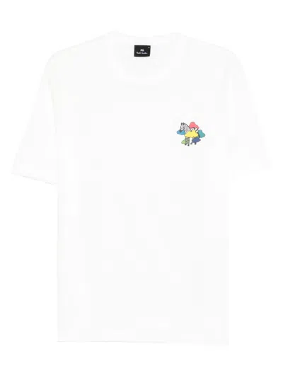 Ps By Paul Smith Ps Paul Smith Zebra Organic Cotton T-shirt In White