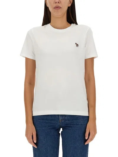 Ps By Paul Smith Ps Paul Smith Zebra Patch Crewneck T In White