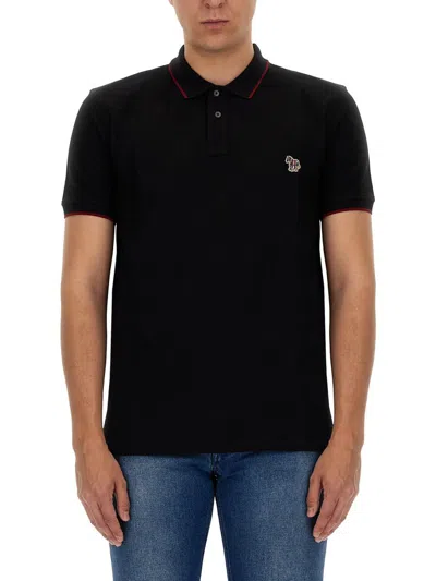 Ps By Paul Smith Ps Paul Smith "zebra" Polo. In Black