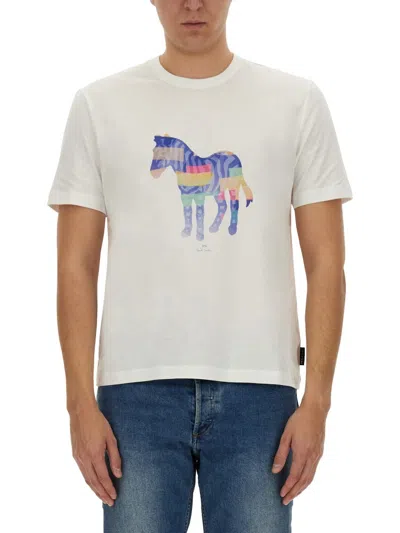 Ps By Paul Smith Ps Paul Smith Zebra Print T Shirt In White