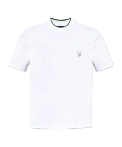 Ps By Paul Smith Ps Paul Smith Zebra Printed Crewneck T-shirt In White