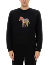 Ps By Paul Smith Ps Paul Smith Zebra Printed Crewneck Sweatshirt In Black