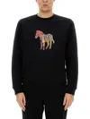 Ps By Paul Smith Ps Paul Smith Zebra Printed Crewneck Sweatshirt In Black