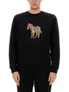 Ps By Paul Smith Ps Paul Smith Zebra Printed Crewneck Sweatshirt In Black