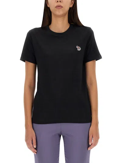 Ps By Paul Smith Zebra Crest T-shirt In Patterned Blue