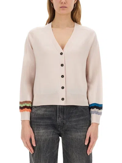 Ps By Paul Smith Ps Paul Smith "zig Zag" Cardigan In Beige
