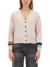 Ps By Paul Smith Ps Paul Smith "zig Zag" Cardigan In Beige