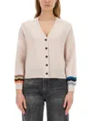 Ps By Paul Smith Ps Paul Smith "zig Zag" Cardigan In Neutrals