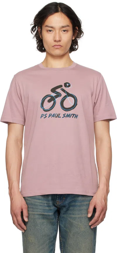 Ps By Paul Smith Purple Bike T-shirt In 55a Purple