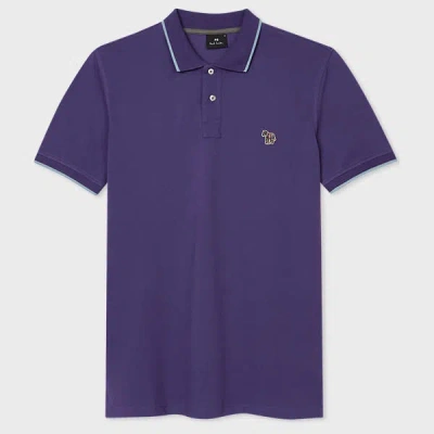 Ps By Paul Smith Purple Organic Cotton Zebra Polo Shirt With Contrast Tipping