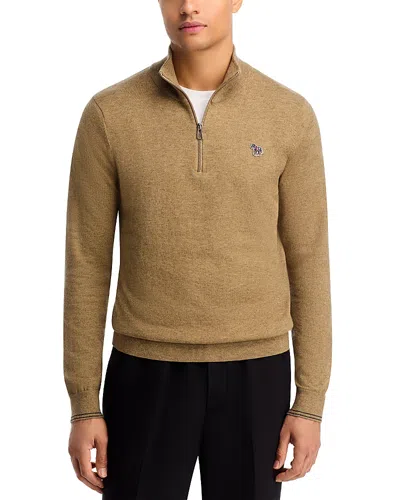 Ps By Paul Smith Quarter Zip Sweater In Brown