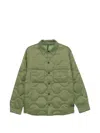 Ps By Paul Smith Khaki Packable Quilted Nylon Shirt Jacket Green In Green