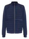 Ps By Paul Smith Quilted Panel Jacket In Blue