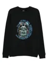 Ps By Paul Smith Rabbit-print Crew-neck Sweatshirt In Black