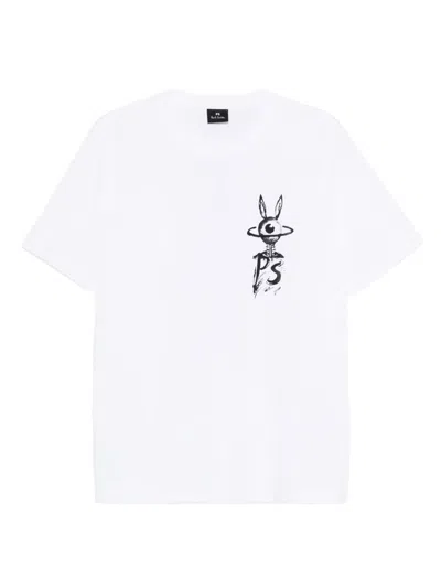 Ps By Paul Smith Rabbit-print T-shirt In White