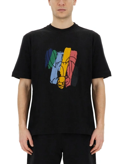 Ps By Paul Smith Ps Paul Smith Mens Reg Fit Ss Tshirt Rabbit Clothing In Black