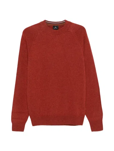 Ps By Paul Smith Raglan-sleeve Crew-neck Sweater In Red