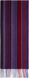 Ps By Paul Smith Red & Purple Trent Stripe Scarf In 28 Reds