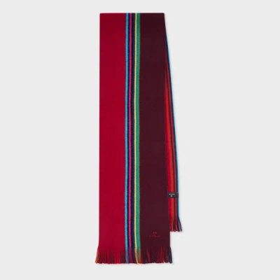 Ps By Paul Smith Red Reversible 'sports Stripe' Scarf