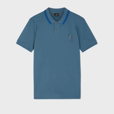 Ps By Paul Smith Regular-fit Blue 'broad Stripe Zebra' Polo Shirt