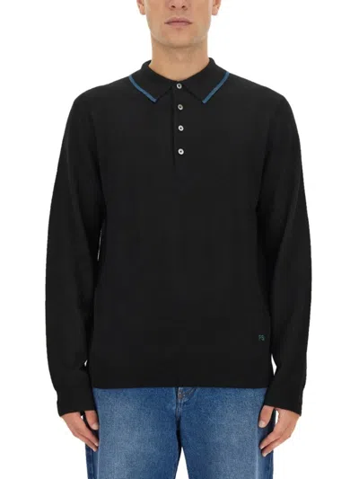Ps By Paul Smith Regular Fit Merino Wool Polo